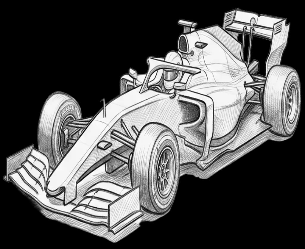 Formula 1 car in the pit box